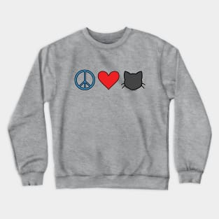 Peace Love Cats - Black Crewneck Sweatshirt